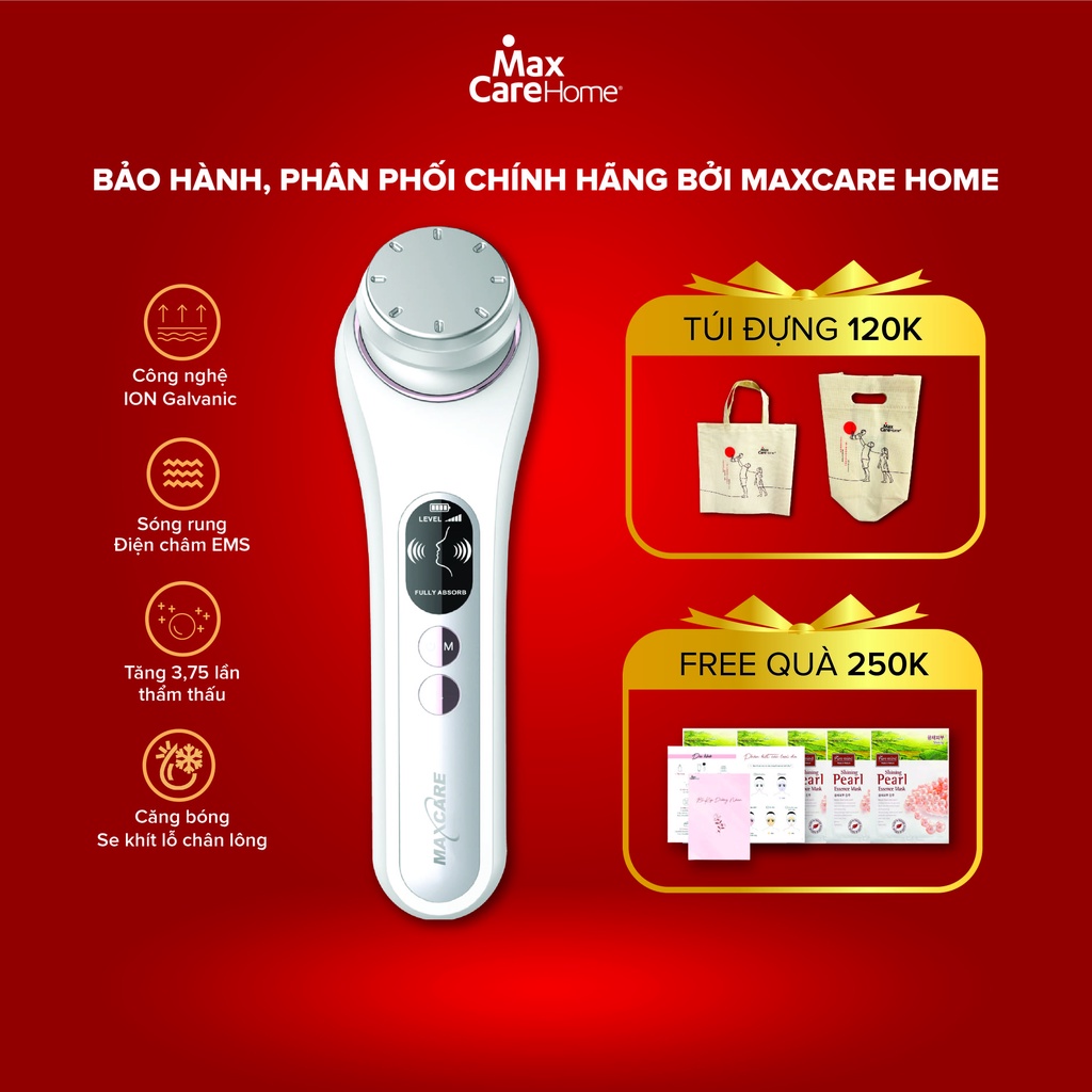 Máy đẩy tinh chất ION nóng lạnh Maxcare Max888PRO phiên bản cao cấp 2021, thương hiệu Nhật Bản, chăm sóc trẻ hóa làn da