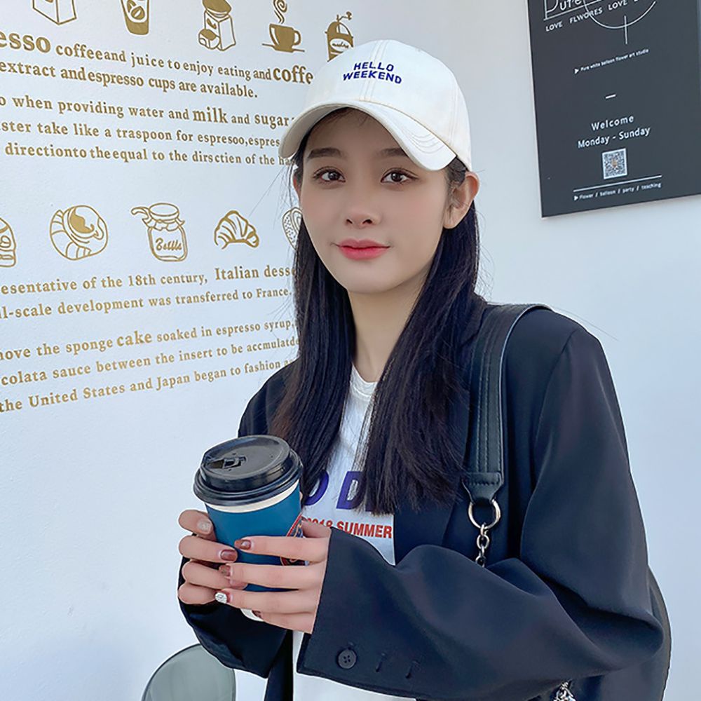 Mũ lưỡi trai cotton thêu chữ thời trang hip hop cá tính dành cho nữ