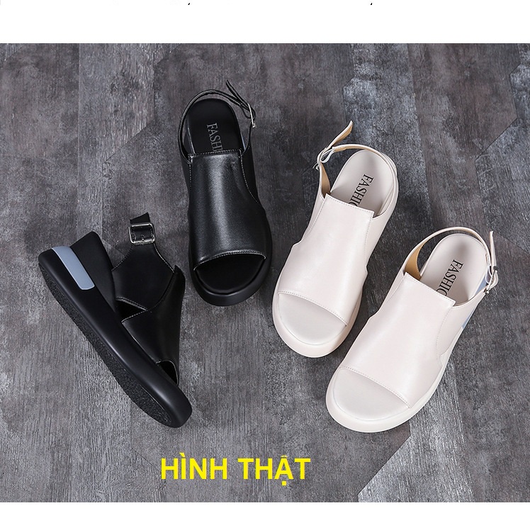 [HÀNG XỊN] Giày sandal bánh mì quai ngang cut out cao cấp, đường phồ, teen , năng động S097