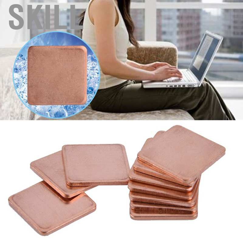 Set 10 miếng lót làm bằng đồng giúp tản nhiệt cho Gpu Cpu máy tính xách tay 20x20mm