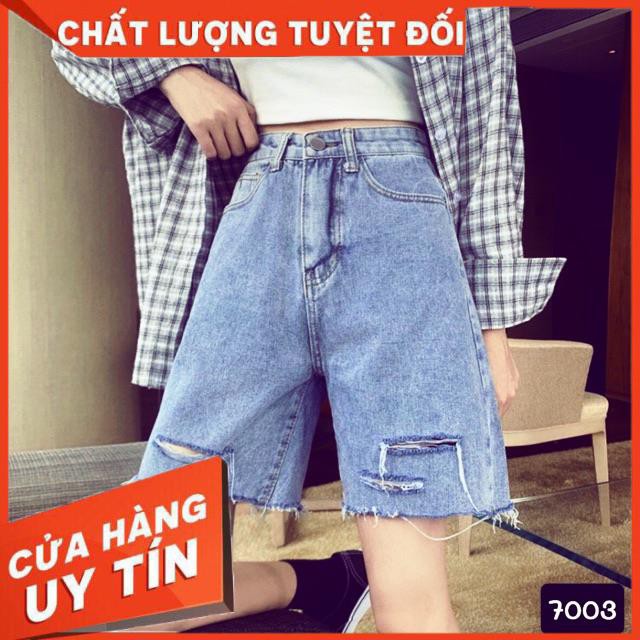 Quần jeans ống suông dáng ngố tới gối- clip tự quay