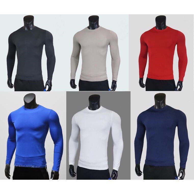 Áo giữ nhiệt nam - Áo dài tay thể thao tập gym nam - 4 chiều - co giãn - mềm mịn - khoe body - 6 màu trơn
