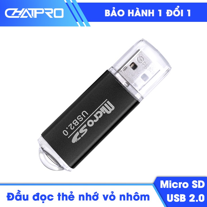 Đầu đọc thẻ nhớ vỏ nhôm cho thẻ Micro SD/Micro SDHC