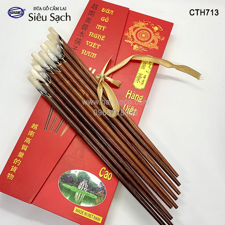 Đũa gỗ Cẩm - đầu cẩn thạch chéo  ❤️FREESHIP đơn > 50k❤️ HAHANCO |CTH713|