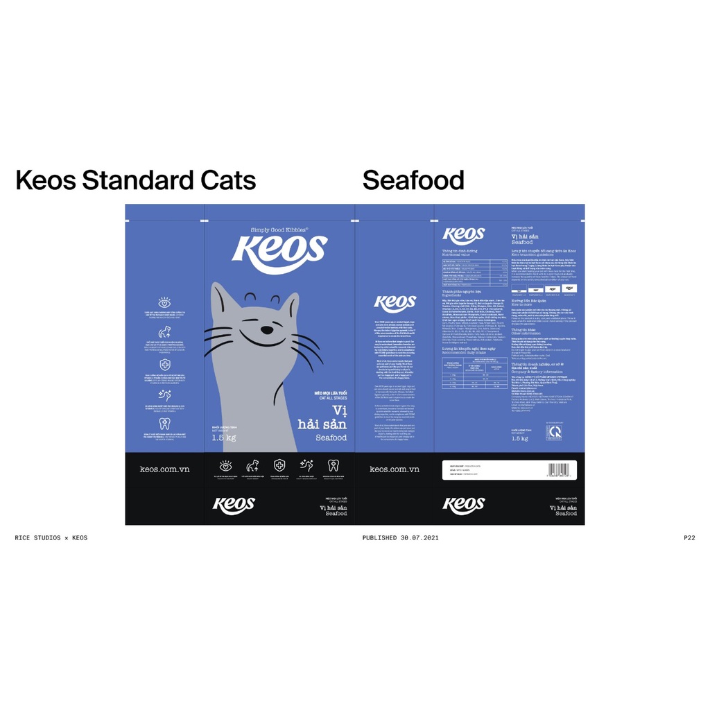 [9KG] Thức ăn vị hải sản dành cho Mèo , mọi lứa tuổi - KEOS CAT ALL STAGES SEAFOOD