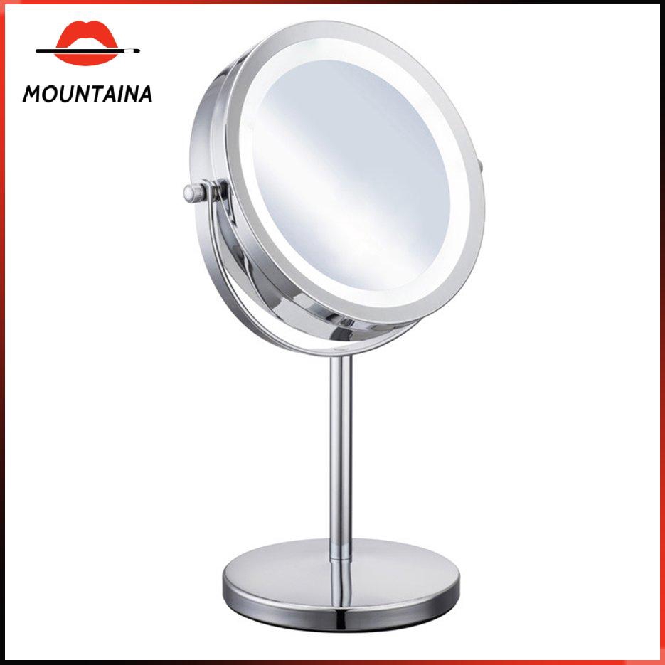 【m】 5X Magnification Facial Makeup Cosmetic Mirror Round LED Light Makeup Mirror