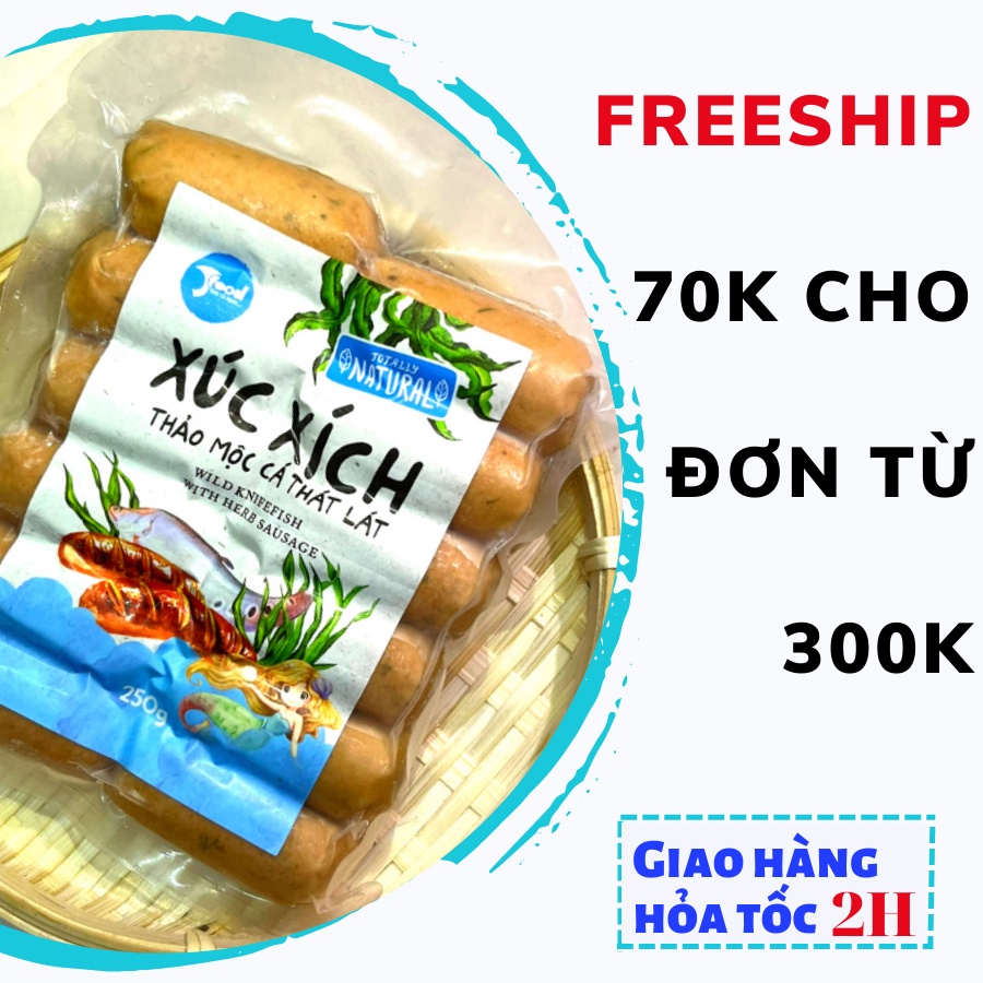 Xúc xích thảo mộc cá thát lát hoang dã SFOOD hảo hạng-Không mỳ chính-Không hàn the-Không chất bảo quản-Thịt heo sinh học