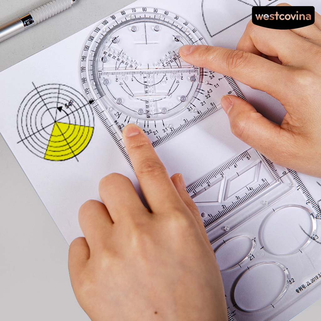 [Hot]✍Thước Vẽ Phác Thảo Chuyên Nghiệp Bằng Nhựa Trong Suốt Đa Năng