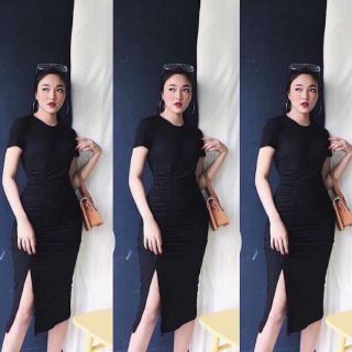 Đầm phối nhún eo tôn dáng