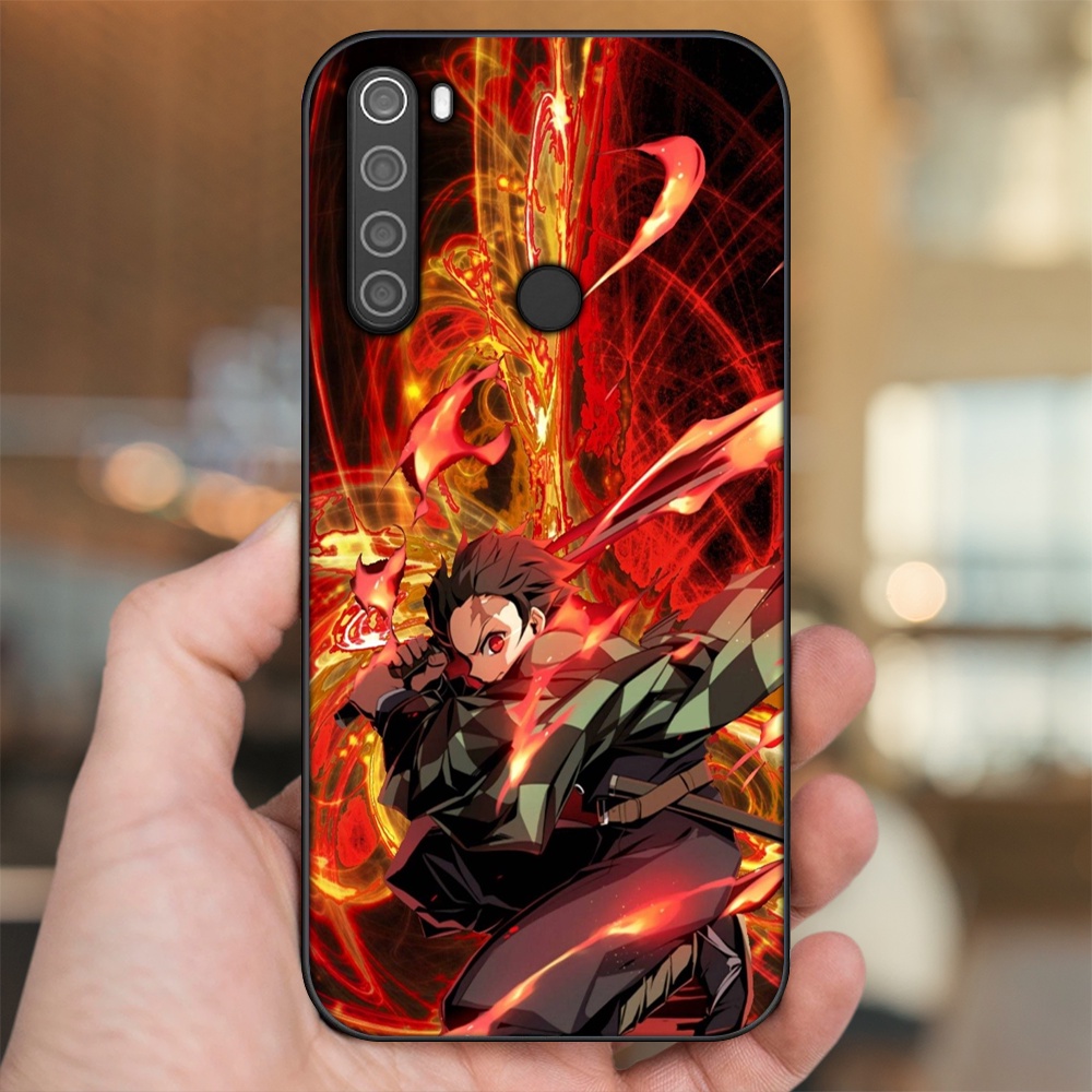 Ốp lưng Xiaomi Redmi Note 8 viền đen in hình Tanjiro Kimetsu No Yaiba