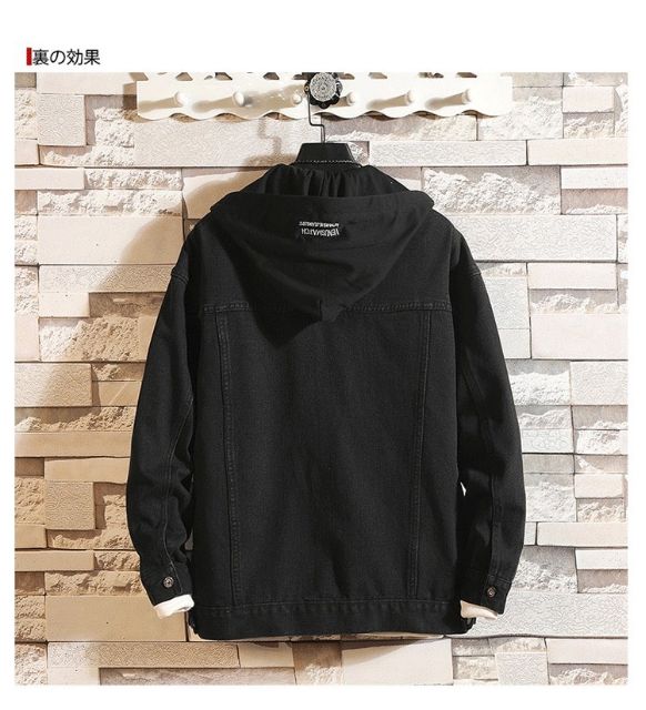 Áo khoác jeans bò thời trang UniSex Nam nữ nón thêu