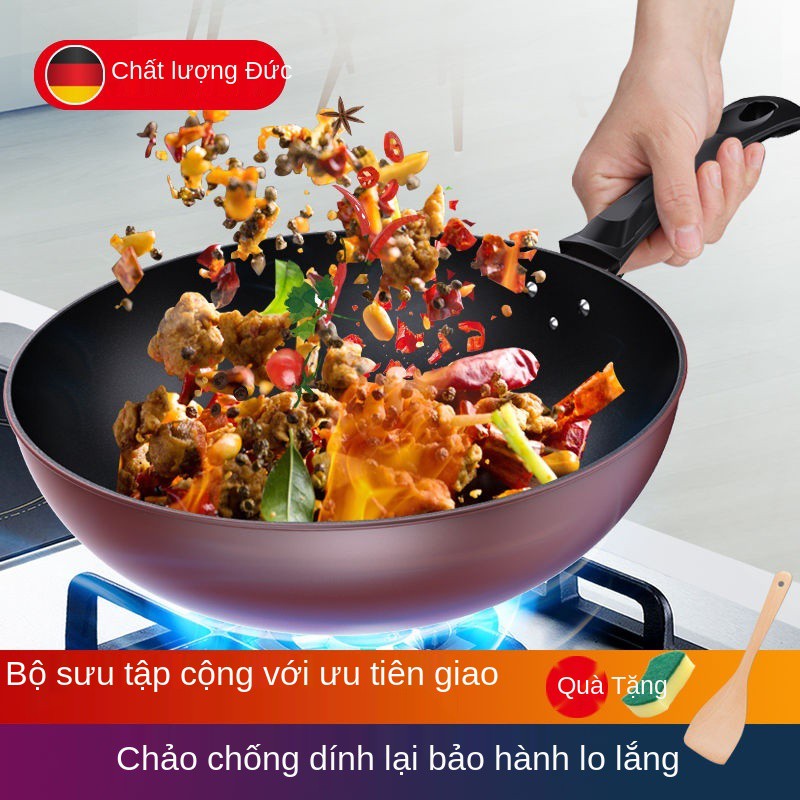 Nồi chống dính pha lê công nghệ Đức bếp từ có chảo sắt gia dụng không Khói dầu và ga thương hiệu