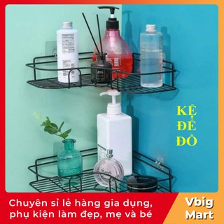 Kệ góc sắt dán tường góc bếp nhà tắm phòng khách tam giác đa năng, siêu chắc Vbig Mart
