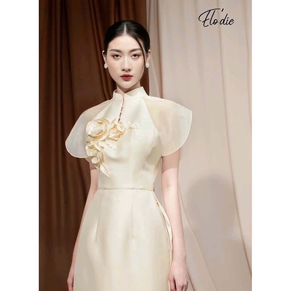 Áo Dài Cách Tân Kim Khánh Đính Hoa Cao Cấp