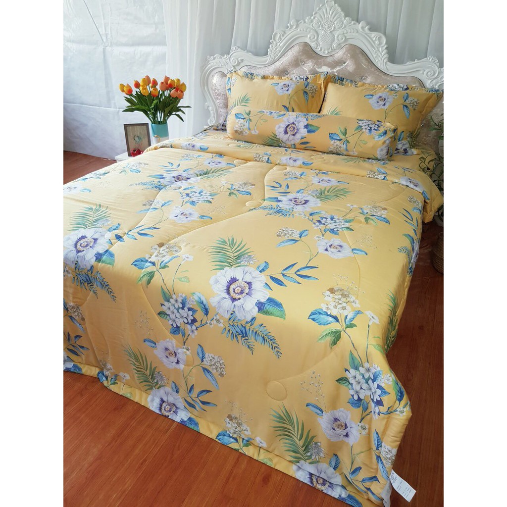 Mát lạnh 20 bộ chăn ga Tencel Modal 5 món ga chun chần bông Lasante Pháp