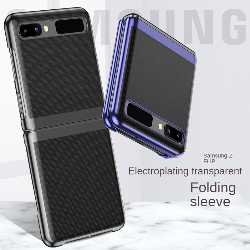 Ốp điện thoại trong suốt mạ điện chống rơi cho Samsung Galaxy Z Flip3 Z Flip