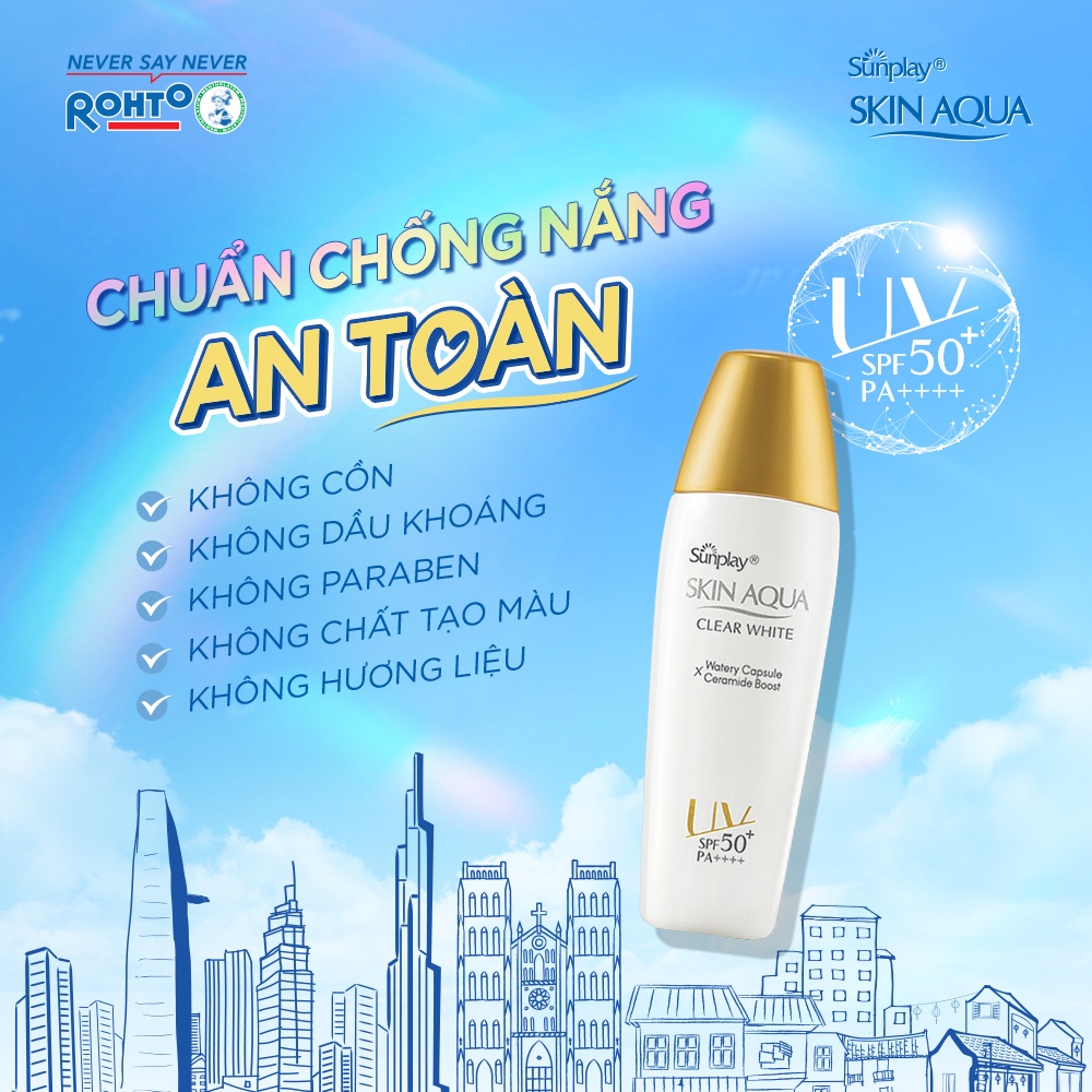 Sữa Chống Nắng Hằng Ngày Dưỡng Trắng SUNPLAY Skin Aqua Clear White SPF 50+ PA++++ 55g