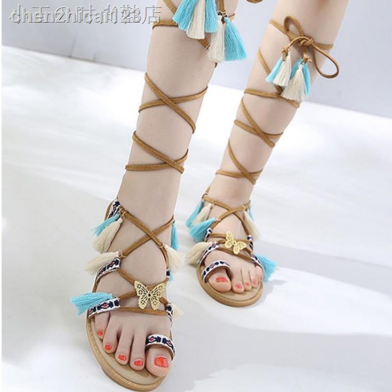 ✎☈✕□✇♝ Giày sandal cột dây phong cách Roman