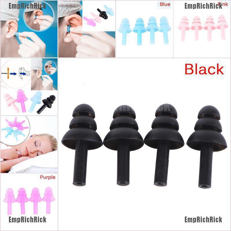 Set 4 Nút Silicone Bịt Tai Chống Ngáy Ngủ