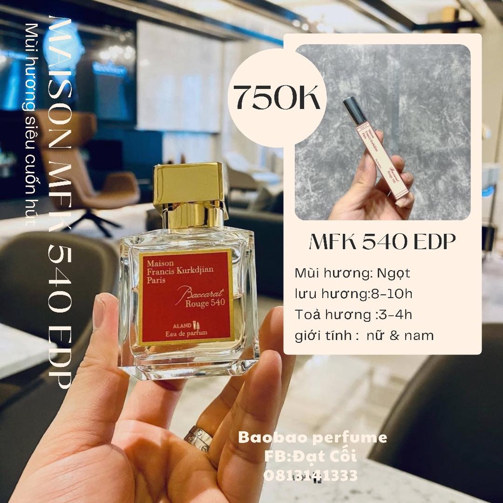 [ Baobao perfume chính hãng ] Nước hoa Unisex MFK Baccarat Rouge 540 EDP