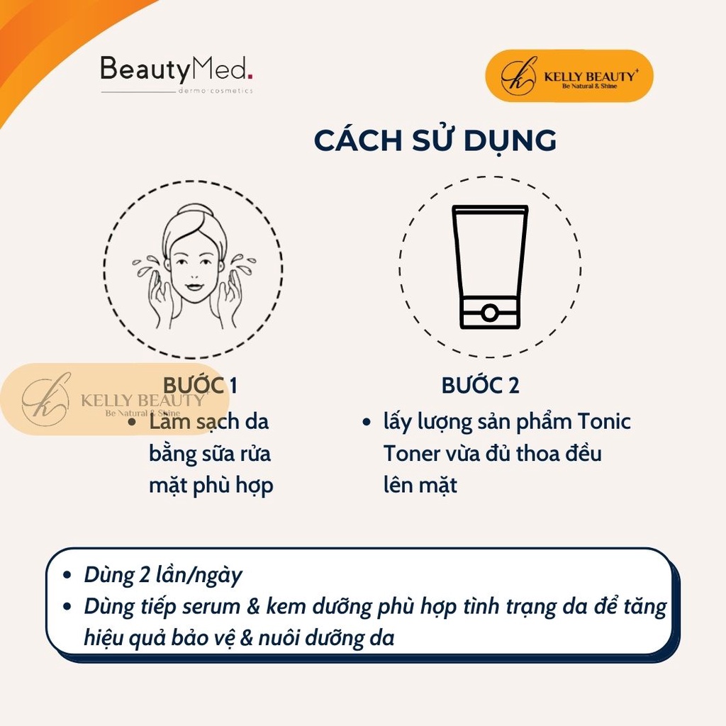 Nước Cân Bằng Da Tonic Lotion BeautyMed - Làm Dịu, Dưỡng Ẩm, Mềm Mịn &amp; Bảo Vệ Da | Kelly Beauty