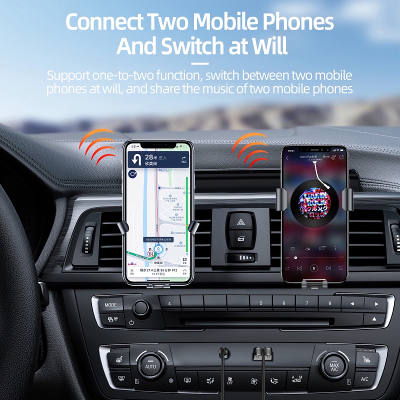 Thiết bị thu tín hiệu Bluetooth 5.0 Fonken không dây có jack AUX 3.5mm hỗ trợ truyền âm cho xe hơi