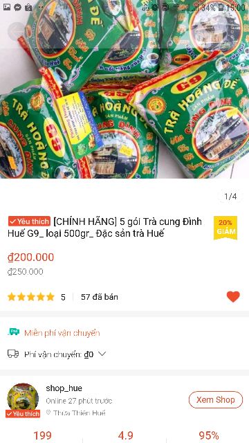 Trà Cung Đình G9_Huế 500gr chính hãng