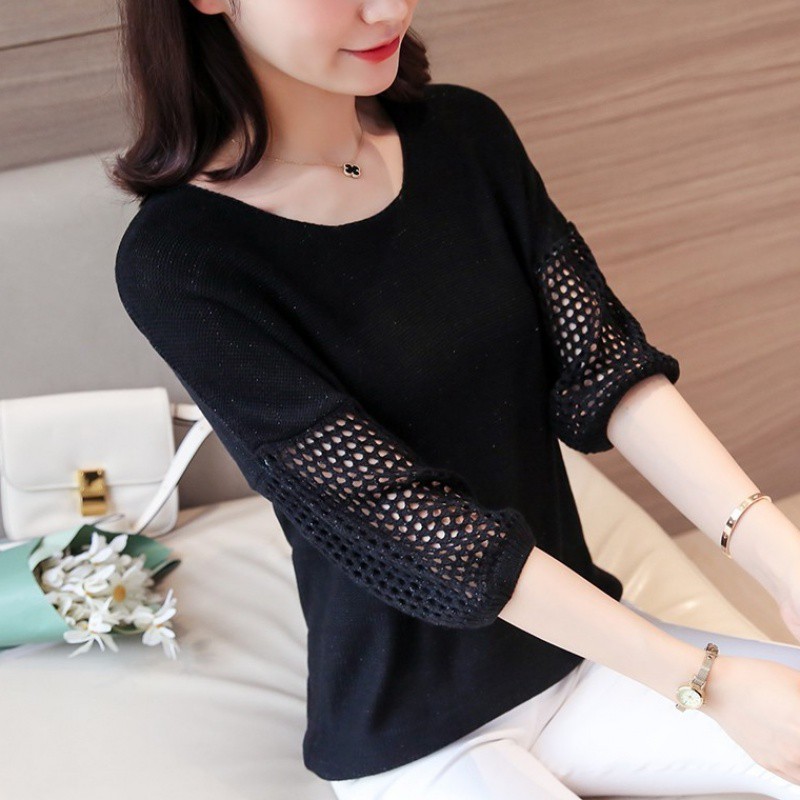 Áo len nữ tay lửng cách điệu nhẹ nhàng Al17