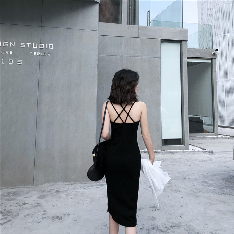 Váy Thun 2 Dây Cotton Cổ V Sát Nách Dáng Dài Ulzzang