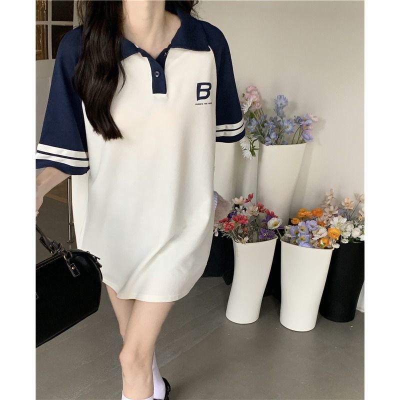 Áo polo Ngắn Tay Dáng Rộng Thời Trang Mùa Hè Dành Cho Nữ