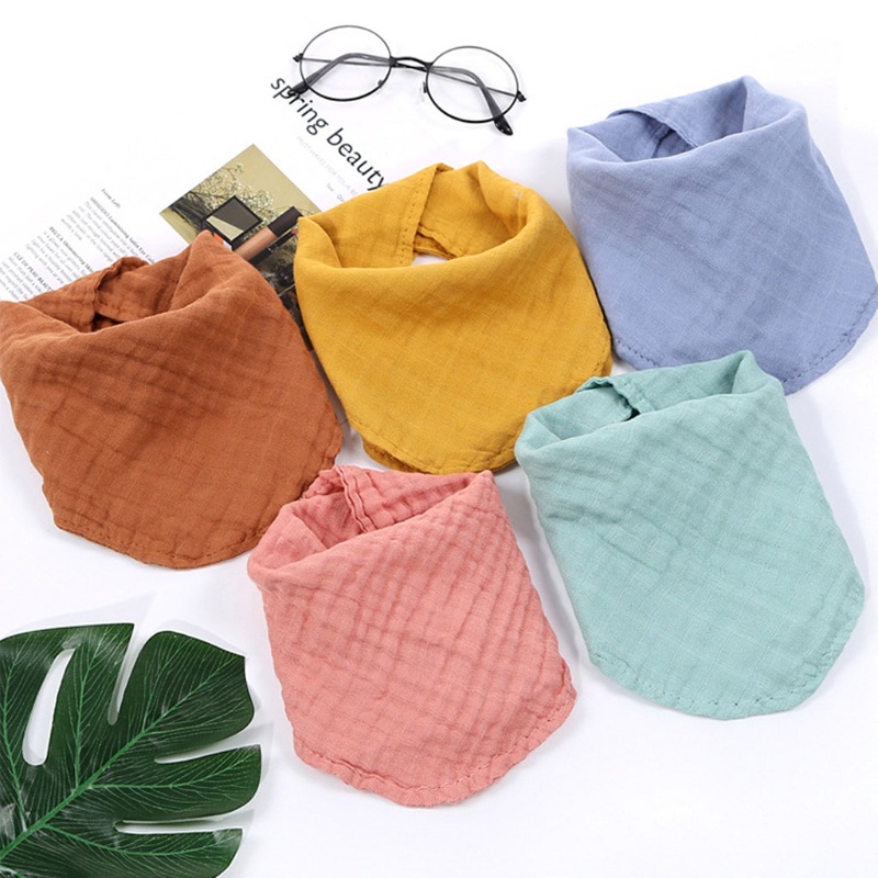 Yếm Ăn Cotton Hình Tam Giác Dễ Thương Cho Bé