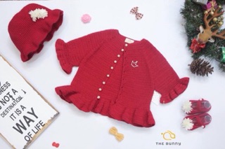 Khoác len cho bé gái handmade