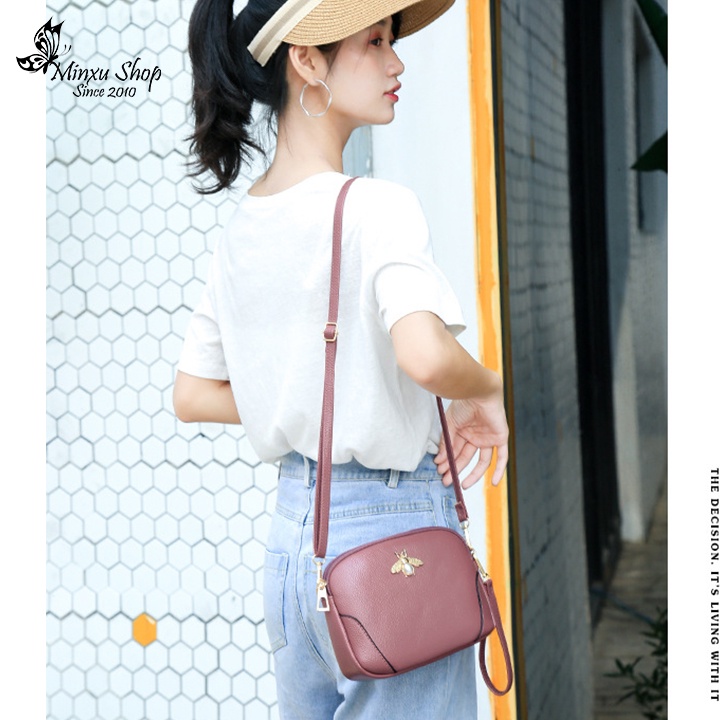Túi xách đeo chéo nữ đẹp, túi da con ong mềm nhỏ gọn đi chơi, đựng ví, điện thoại thoải mái phong cách Hàn Quốc TD22