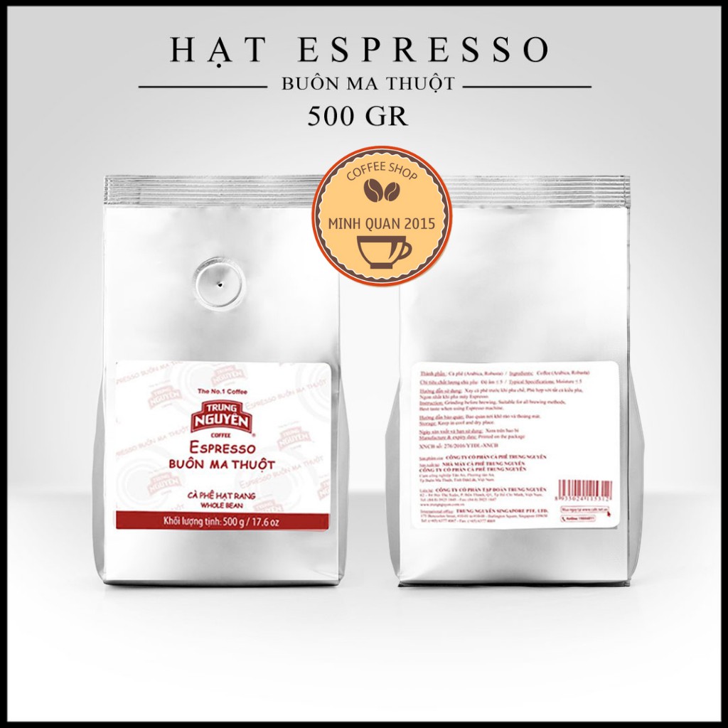 Cà phê Hạt Pha Máy Espresso Buôn Ma Thuột - Trung Nguyên Gói 500gr