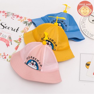 Nón vành tròn cho bé có quai MKB001 mũ bucket Doremon tai bèo cho bé trai, bé gái