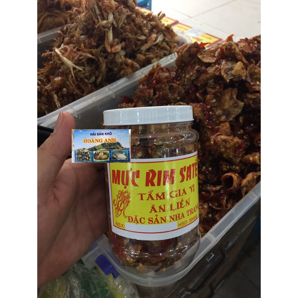 Mực rim satế nguyên con 500g.