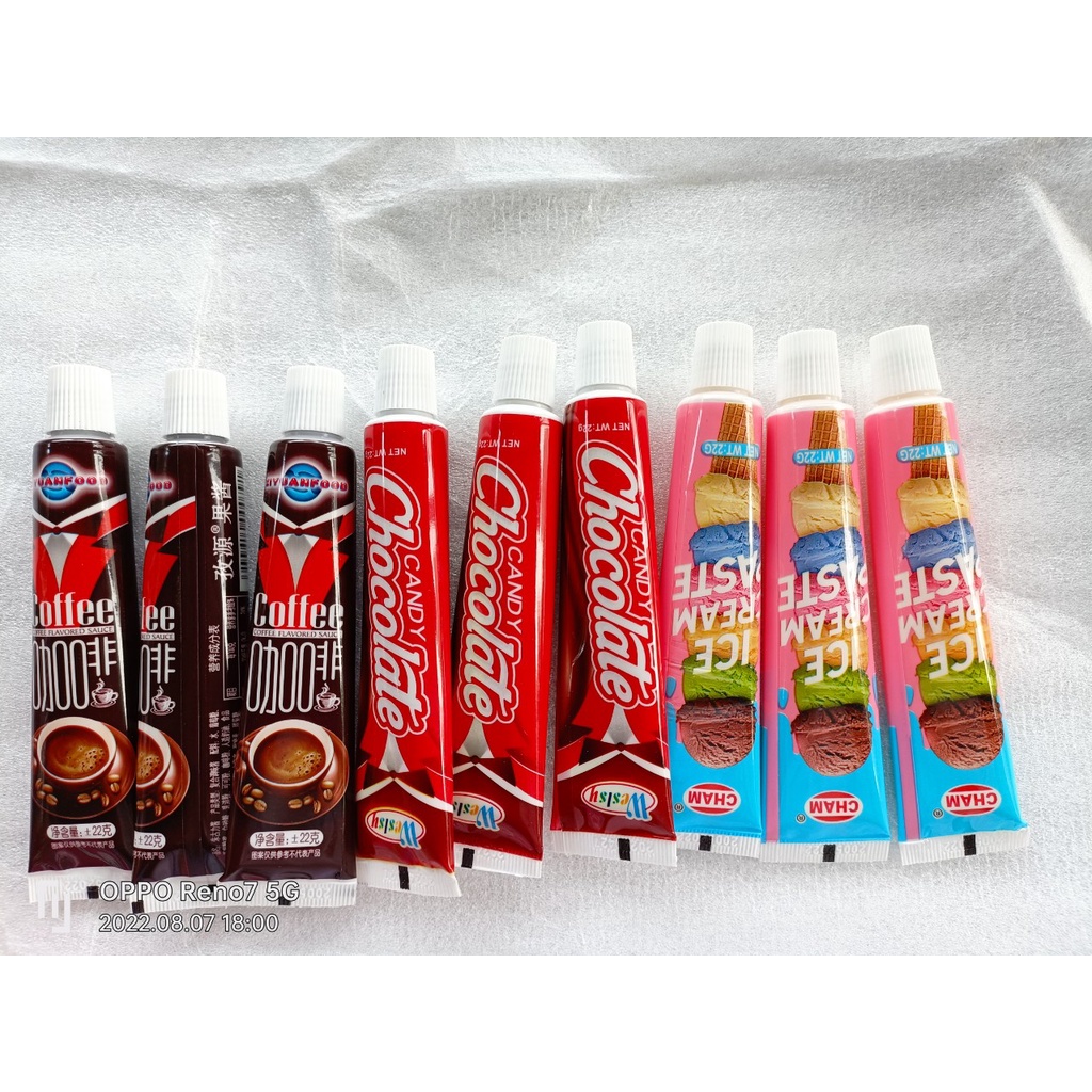 [ Quà tặng trẻ em ] Combo 20 tuýp kẹo kem đánh răng vị Socola / Dâu tây / Kem vanni sữa tuýp 30g ăn vặt ngon đã nghiền