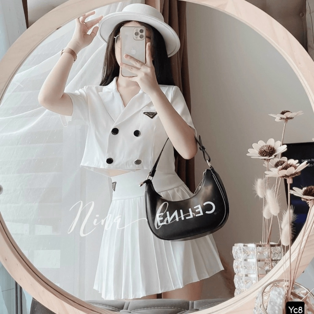 (Free ship) Mẫu HOT Siêu Hời Cho các Nàng Sét Bộ Áo Vest Ngắn Phối Váy FORD Sang trọng UP VLTN Shop