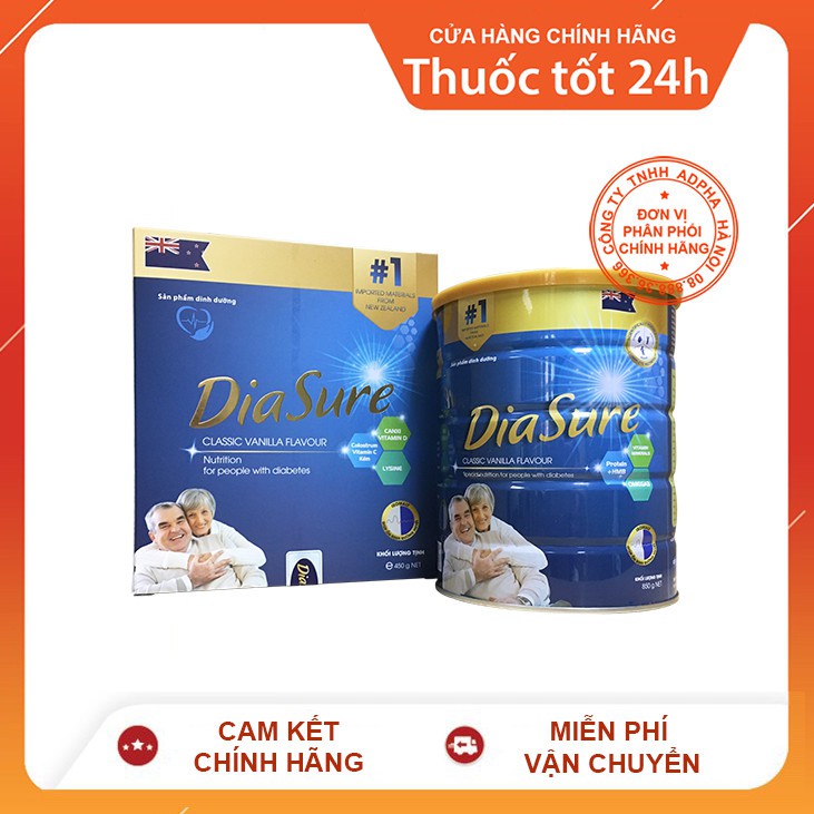 DiaSure - Sữa dành cho người tiểu đường - Combo 3 hộp 850g tặng 1 hộp 450g