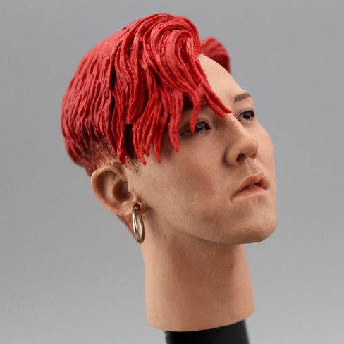 [Ảnh thật] Mô hình đầu head G Dragon Bigbang tóc đỏ 1/6, 12 inch - Custom Figure