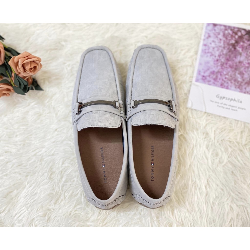 Giày tây lười nam TOMMY HILFIGER Acento Bit Driver - SILVER 040
