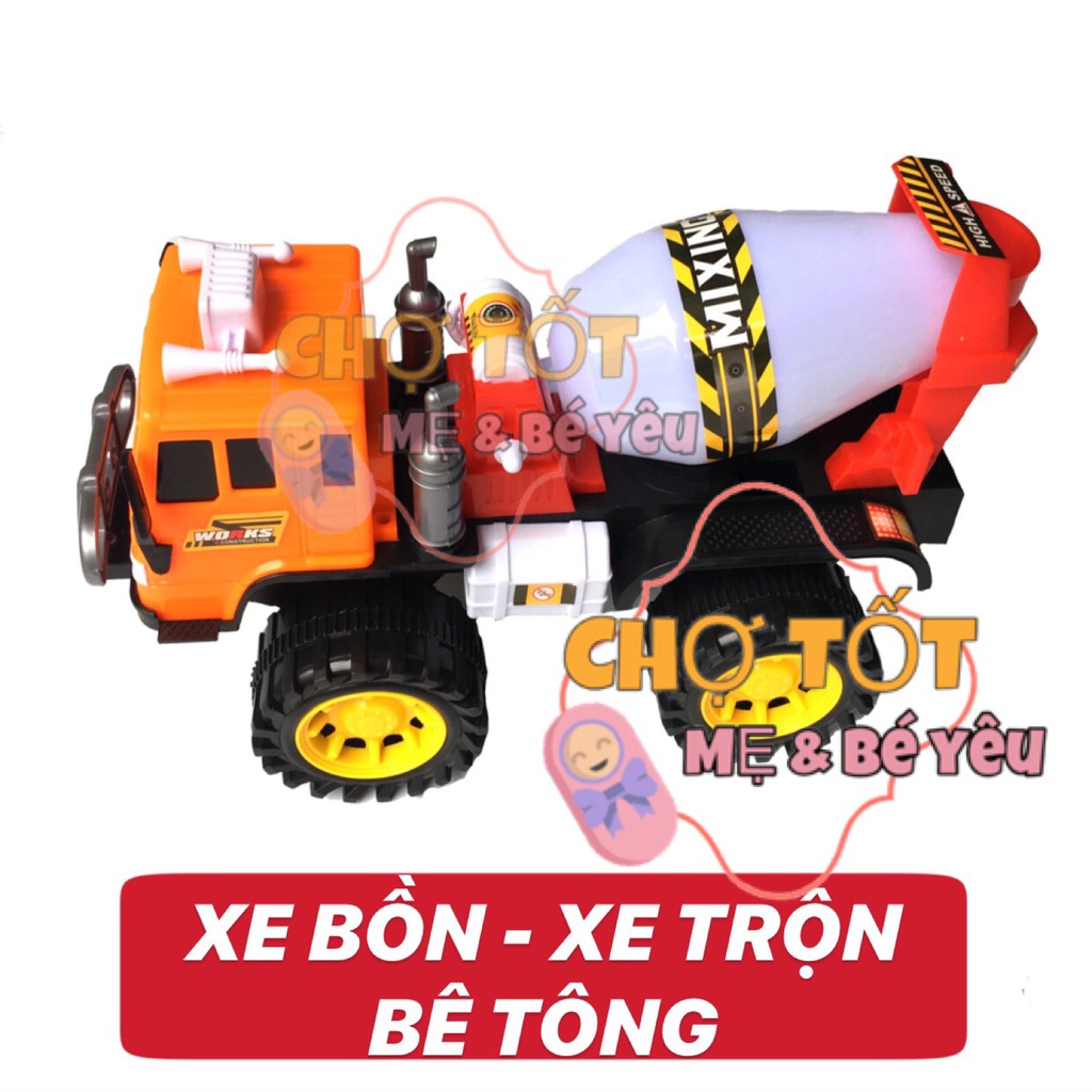 Đồ Chơi Xe Bồn , Xe Trộn Bê Tông To Nhựa Bền Đẹp ( Hàng Việt Nam )