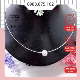Kiềng mềm nữ bạc ý và mặt cầu đính đá bạc ta 925, vòng cổ nữ nhẹ nhàng tại trang sức Lera