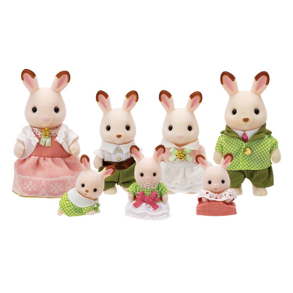 Đồ Chơi Sylvanian Families Gia Đình 7 Thành Viên Thỏ Chocolate Rabbit Phiên Bản Giới Hạn Limitted Edition