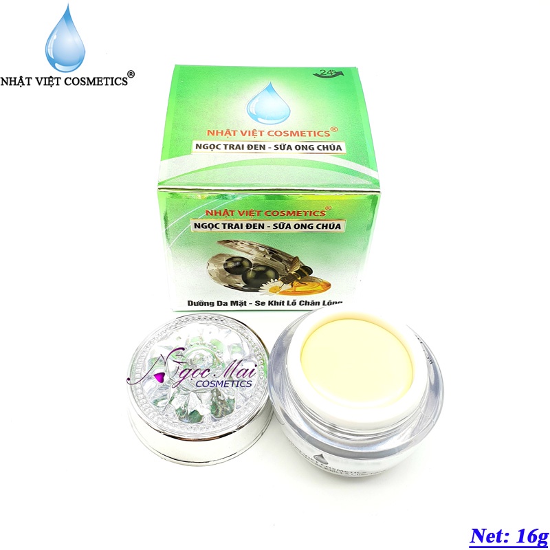 Kem dưỡng trắng da NHẬT VIỆT COSMETICS se khít lỗ chân lông chiết xuất Ngọc Trai Đen - Sữa Ong Chúa V10  10g