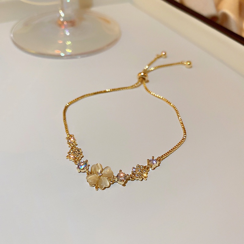 Vòng Đeo Tay Đính Đá opal Phong Cách Hàn Quốc Dành Cho Nữ