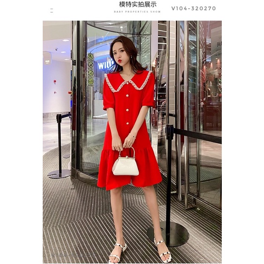 V104 Váy Đỏ Đuôi Cá Cho Con Bú