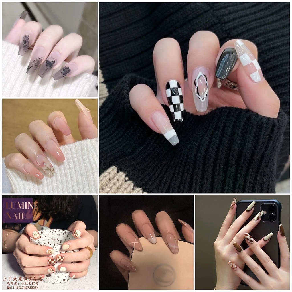 Bộ Móng Tay Giả Nối Dài Kèm Keo Dán Tiện Dụng