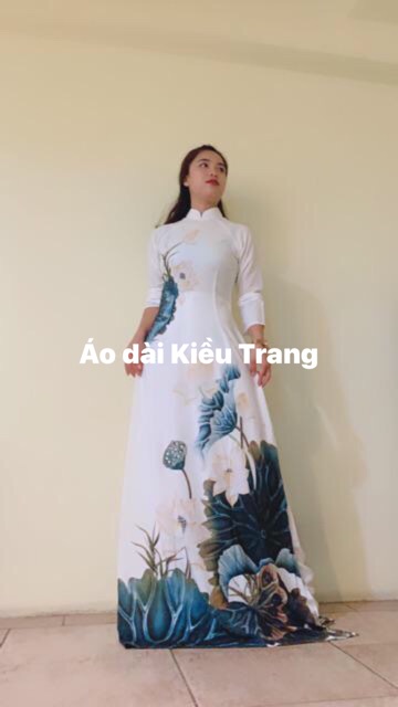 ⚡️FREESHIP⚡️ÁO DÀI CAO CẤP_ÁO DÀI IN 3D HOA SEN CAO CẤP VẢI LỤA CO DÃN #ADS001
