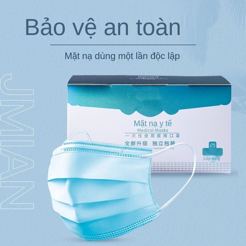 Giao Diện Dùng Khẩu Trang Y Tế 3 Lớp Bảo Vệ Mùa Hè Thoáng Khí Y Tế Mặt Nạ Độc Lập Nguyên Khối Bao Bì 50